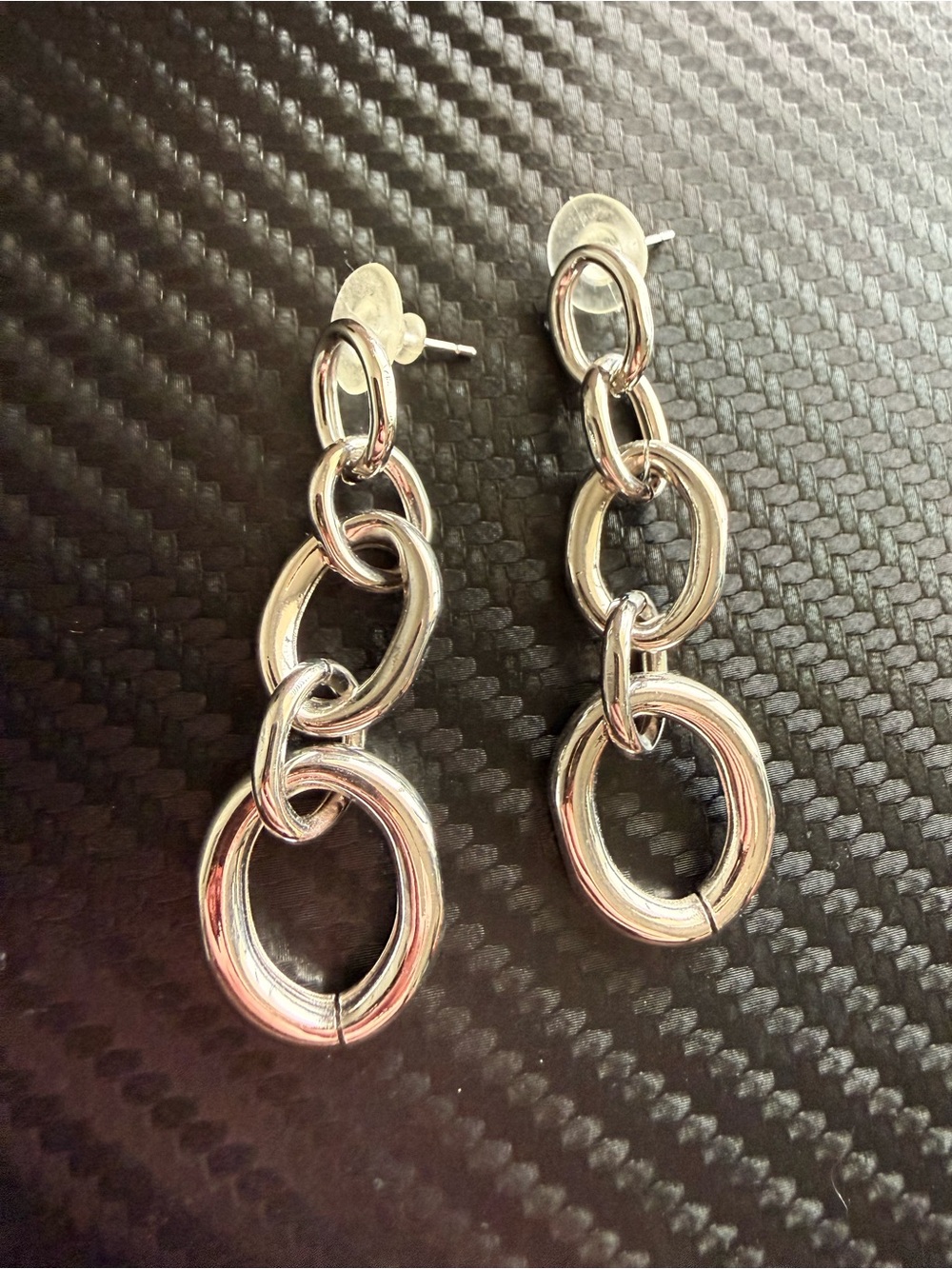 by Alexa Rae Silver Link Drop Earrings -